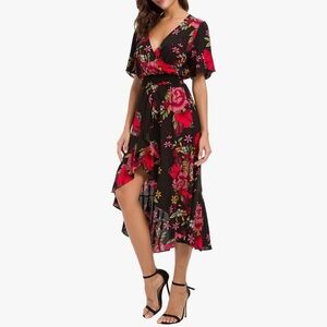 Vibrant Floral High Low Dress